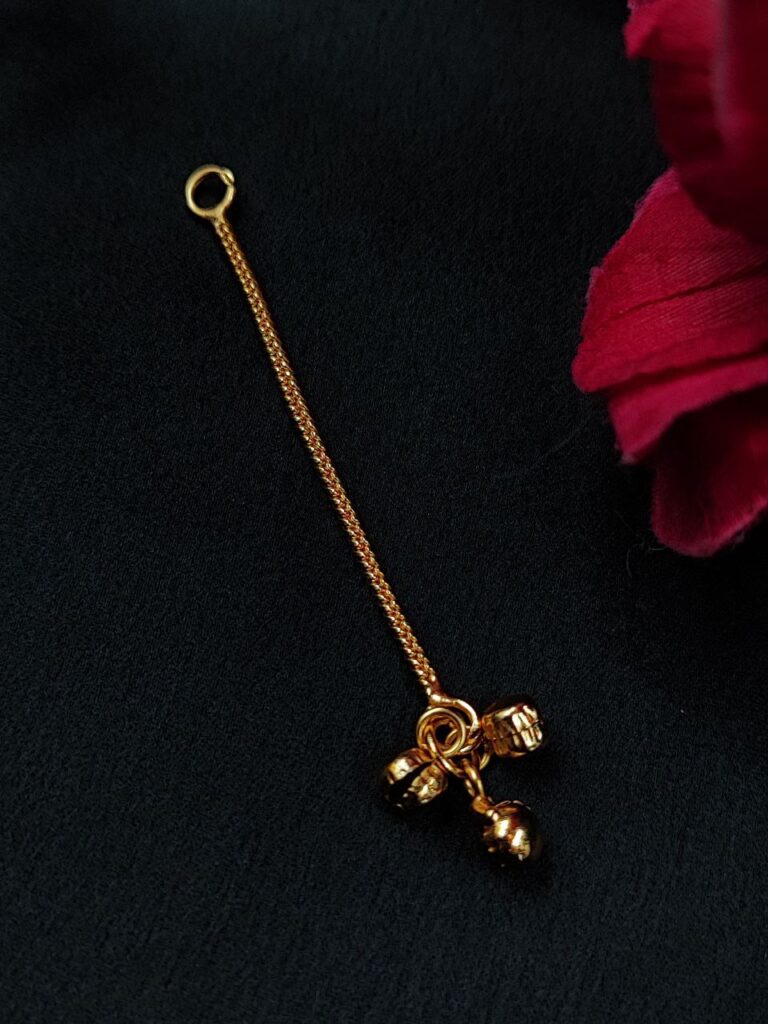 Kashmiri Earring Raw Material DIY Parts with Gold Plated Chain & Ghungroo for