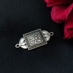 Religious OM Floral Art German Silver Charm for Spiritual Jewelry Making DIY
