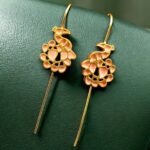 Handcrafted Peacock Meenakari Earcuff | Gold Plated Daily Wear Amazing Jewelry - "Peach"