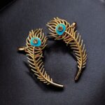 Handcrafted Gold Plated Peacock Feather Meenakari Earcuff | Traditional Best Daily Wear Jewelry - "Aqua"