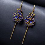 Handcrafted Peacock Meenakari Earcuff | Gold Plated Daily Wear Amazing Jewelry - "Blue"