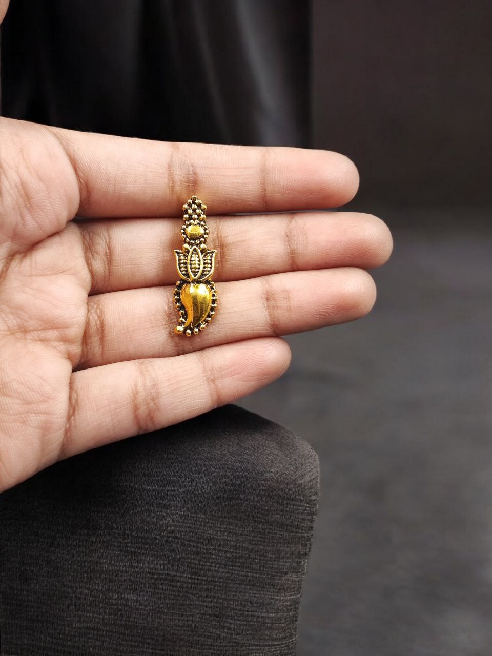 Gold Plated Lotus Design German Silver Charm Raw Material for DIY Jewelry Making 3 Gold Plated Lotus Design German Silver Charm Raw Material for DIY Jewelry Making - Image 3