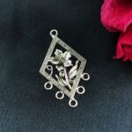 Beautiful Diamond Shape Flower Design German Silver Charm Raw Material