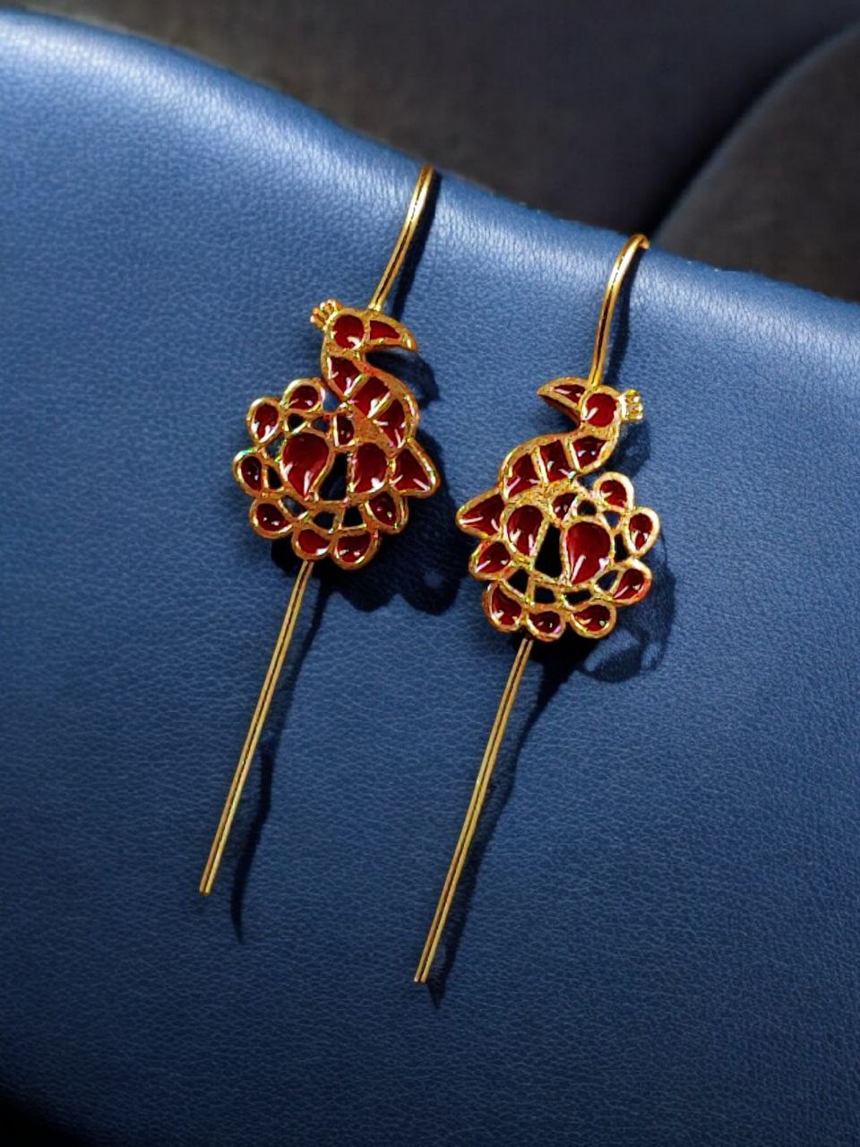 Handcrafted Peacock Meenakari Earcuff | Gold Plated Daily Wear Amazing Jewelry 8 Handcrafted peacock meenakari gold plated daily wear earcuff