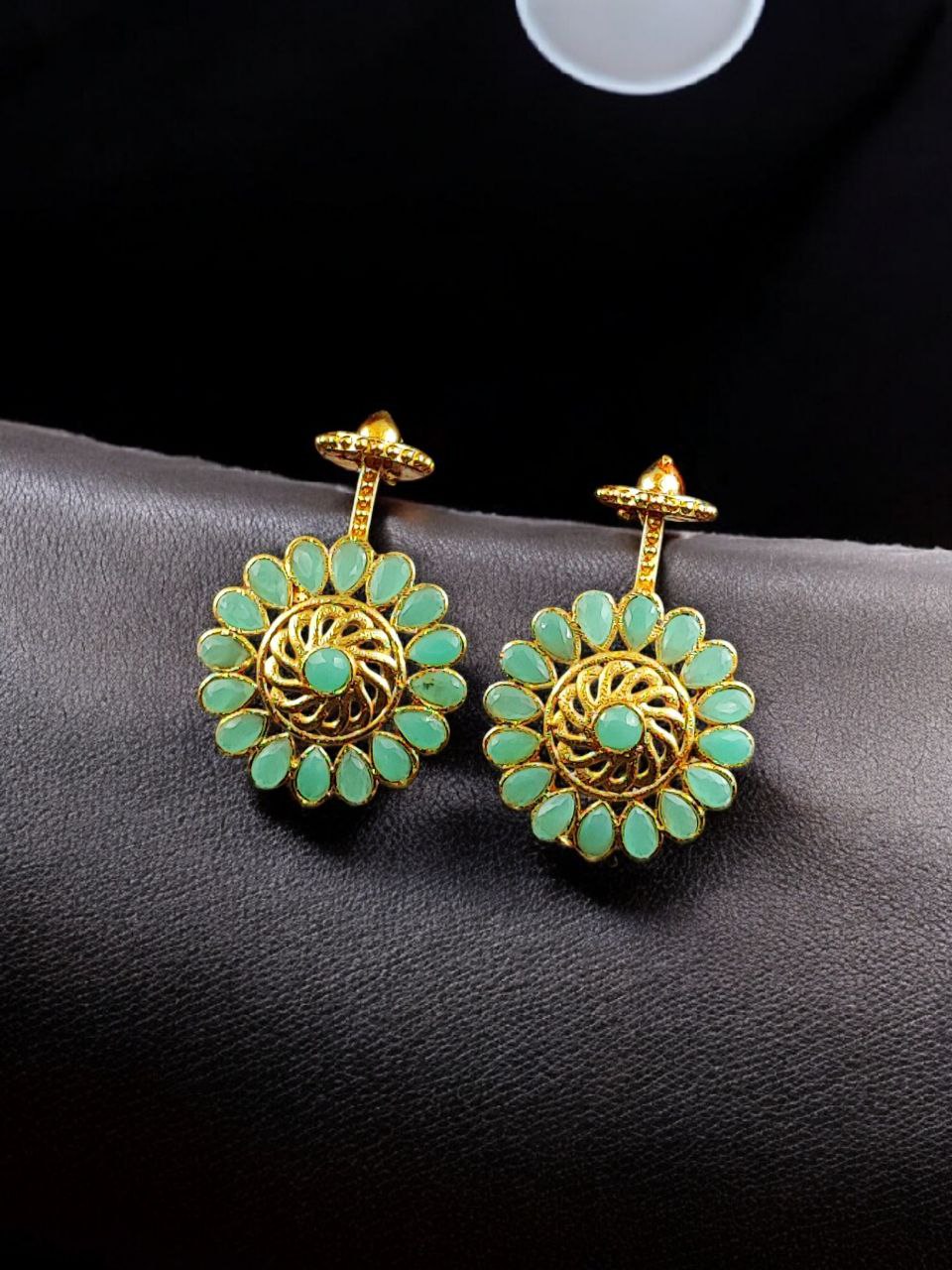 Traditional Gold Plated Bugadi Earrings | Elegant Stone Work Best Designer Jewelry 7 Gold plated traditional bugadi earrings with elegant stone work