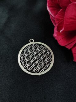 Round German Silver Pendant Raw Material for DIY Jewelry Making