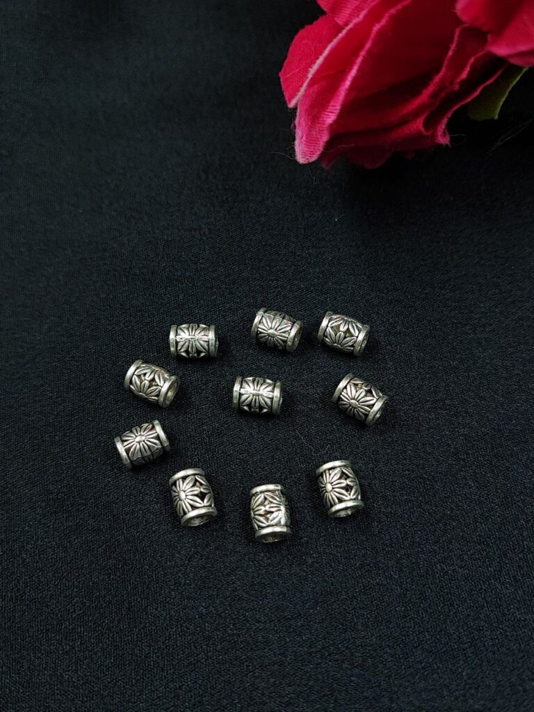 Ethnic Flower Design German Silver DIY Raw Material for Jewelry Making Craft Supplies (10 piece)