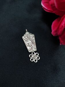 Flower Art German Silver Charm Raw Material for DIY Jewelry Making