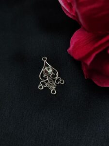 Floral Art German Silver Charm Raw Material for DIY Jewelry Making
