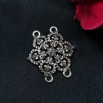 Flower Design German Silver Charm Raw Material for DIY Jewelry Making