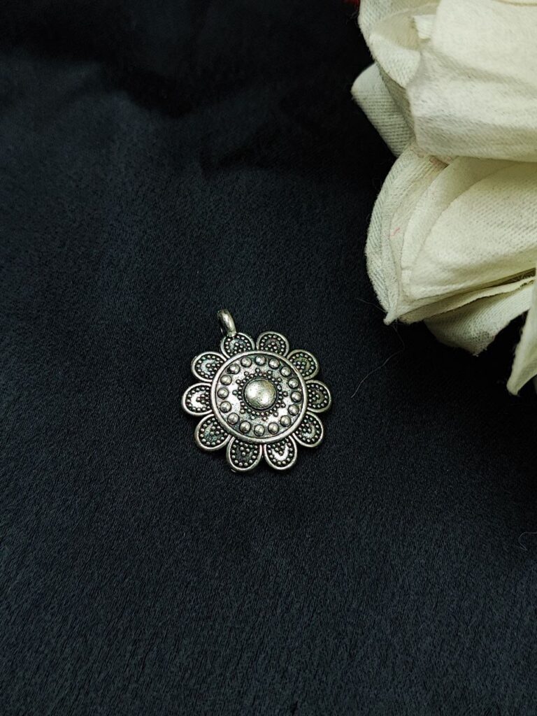 Artistic Floral Design German Silver Charm Raw Material for DIY Jewelry Making