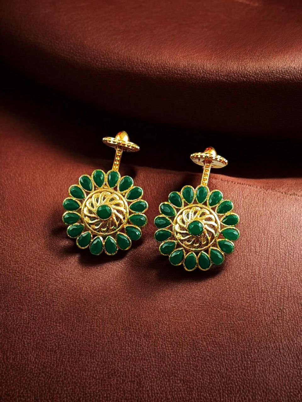 Traditional Gold Plated Bugadi Earrings | Elegant Stone Work Best Designer Jewelry 8 Gold plated traditional bugadi earrings with elegant stone work