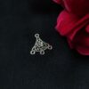 Flower Design Pearl Work German Silver Charm Raw Material for DIY Jewelry Making