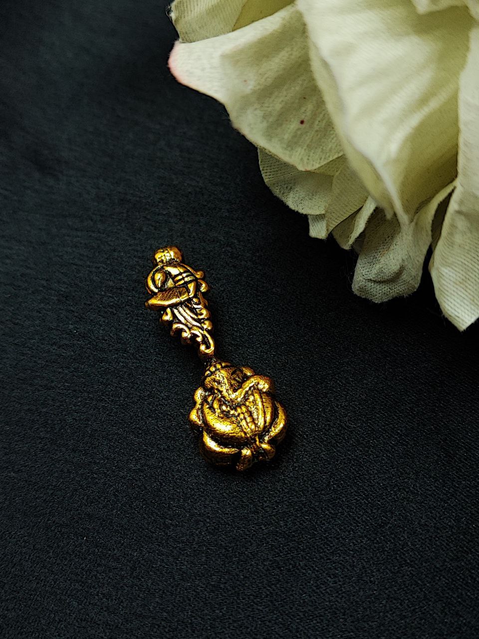 Gold Plated Ganesha and Peacock Design German Silver Charm Raw Material for DIY Jewelry Making 1 Gold Plated Ganesha and Peacock Design German Silver Charm Raw Material for DIY Jewelry Making