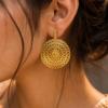 Ancient Look Golden Studs in antique gold polish traditional brass earrings