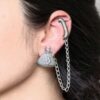 Silver Replica Beautiful Design Telephone Earcuff | Stone Work Oxidized Jewelry For Girls 15 Silver replica oxidized telephone earcuff with stone work