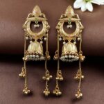 Bulk 176 Beautiful Gold Plated Kashmiri Jhumka Earrings with Premium Stone Pearl Work - "Baby Pink-Mint"