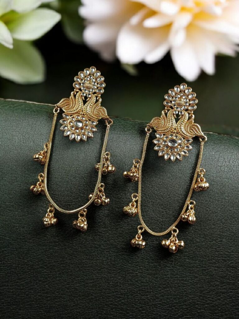 Stunning Peacock Kashmiri Earrings with Royal Traditional Design
