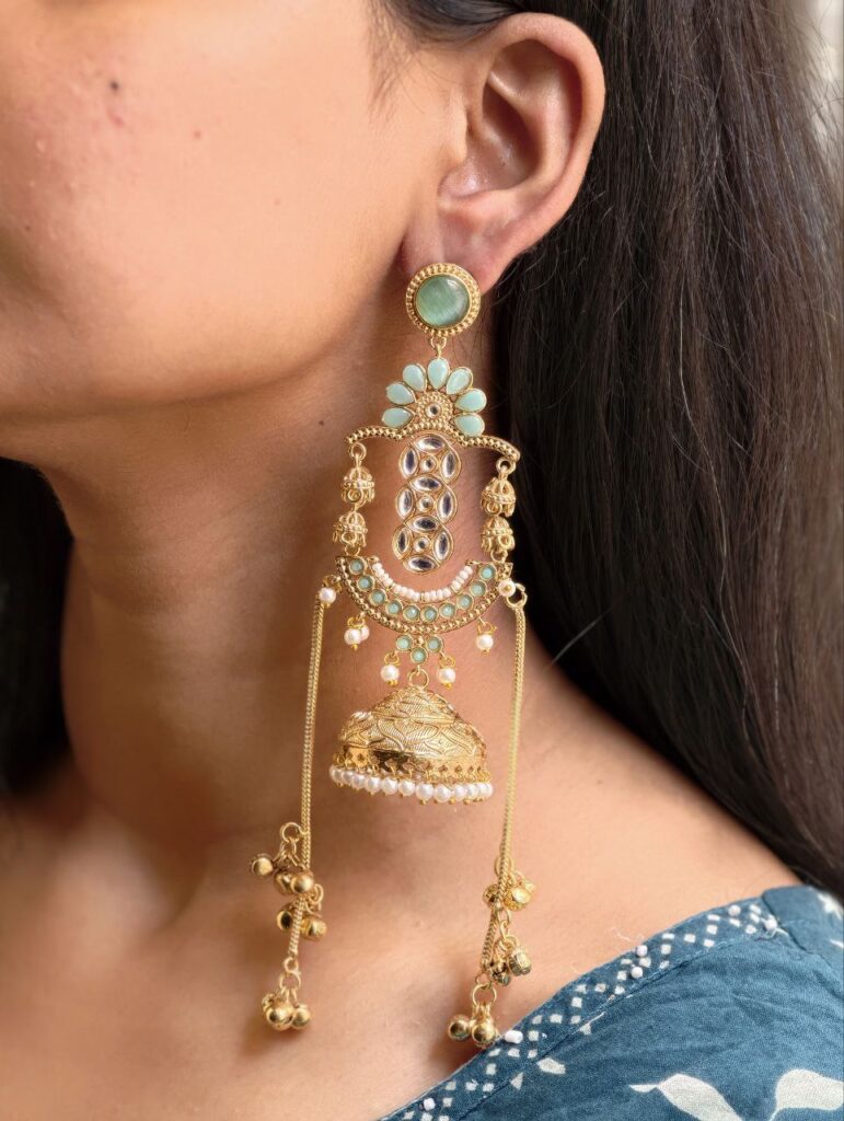 Premium Long Kashmiri Jhumka Earrings with Traditional Adorable Designs