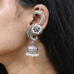 Stunning Oxidised Jhumka Earcuff with Elegant Traditional Statement Design