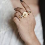 Traditional Gold Plated Adjustable Unique Design Ring | Monalisa Stone & Pearl Work - "Grey"