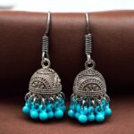 Handcrafted German Silver Jhumki Earrings | Ghungroo & Hook Style Best Oxidized Jewelry