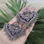 Bulk 48 Elegant Stone Work Stud Earrings | Silver Replica Lightweight Daily Wear Jewelry for Women and Girls - "Peach"