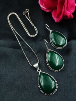 Silver Plated Necklace Set with Earrings for Women – Elegant Party Wear Jewelry