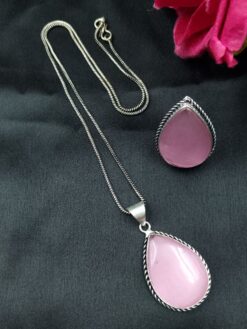 Lightweight Silver Plated Necklace with Ring for Daily Wear