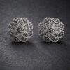 Designer silver plated oxidized stud earrings for women