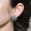 Designer silver plated oxidized stud earrings for women