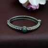 Antique Look Silver Plated Kada | Stone Work Openable Ethnic Perfect Bangle for Women 23 Antique look silver plated openable kada with stone work for women.