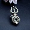 Premium silver replica Trishul ring for men featuring detailed Shiva Trishul design with polished finish for spiritual and stylish look.