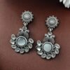 Elegant silver replica peacock earrings for women, perfect for daily wear and ethnic jewelry collection.