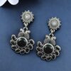 Elegant silver replica peacock earrings for women, perfect for daily wear and ethnic jewelry collection.