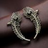 Silver Replica Meenakari Peacock Feather Earcuff | Traditional Ethnic Statement Jewelry 9 Silver replica meenakari peacock feather earcuff with intricate ethnic detailing and traditional statement jewelry design