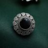 Vintage bloom silver replica floral art designer statement ring with intricate carved detailing and antique oxidized finish for traditional and festive wear.