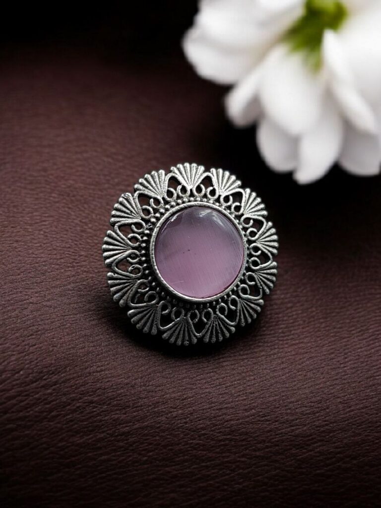Authentic Silver Replica Floral Art Design Statement Ring