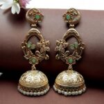 Bulk 136 Traditional Butterfly Jhumka Earrings | Affordable Gold Plated Jewellery - "Mint"