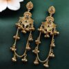 Golden Kashmiri Jhumka Earrings with traditional handcrafted gold-tone dome design for women ethnic wear