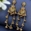 Golden Kashmiri Jhumka Earrings – Traditional Attractive Dangle Jewelry 15 Golden Kashmiri Jhumka Earrings with traditional handcrafted gold-tone dome design for women ethnic wear
