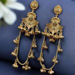Bulk 80 Golden Kashmiri Jhumka Earrings – Traditional Attractive Dangle Jewelry - "Mint"