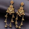Golden Kashmiri Jhumka Earrings – Traditional Attractive Dangle Jewelry 14 Golden Kashmiri Jhumka Earrings with traditional handcrafted gold-tone dome design for women ethnic wear