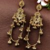 Golden Kashmiri Jhumka Earrings – Traditional Attractive Dangle Jewelry 13 Golden Kashmiri Jhumka Earrings with traditional handcrafted gold-tone dome design for women ethnic wear