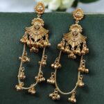 Bulk 90 Golden Kashmiri Jhumka Earrings – Traditional Attractive Dangle Jewelry - "White"