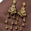 Golden Kashmiri Jhumka Earrings – Traditional Attractive Dangle Jewelry 11 Golden Kashmiri Jhumka Earrings with traditional handcrafted gold-tone dome design for women ethnic wear