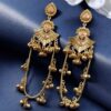 Golden Kashmiri Jhumka Earrings – Traditional Attractive Dangle Jewelry 10 Golden Kashmiri Jhumka Earrings with traditional handcrafted gold-tone dome design for women ethnic wear