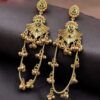Golden Kashmiri Jhumka Earrings – Traditional Attractive Dangle Jewelry 9 Golden Kashmiri Jhumka Earrings with traditional handcrafted gold-tone dome design for women ethnic wear