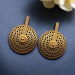 Stunning Ancient Look Golden Studs with Timeless Royal Charm
