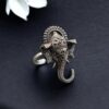 Designer Oxidized Ganesha Ring | Silver Replica Adjustable Amazing Jewelry 3 Oxidized silver replica Ganesha adjustable ring for women